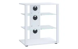 VCM - Hifi Holz Möbel | Rack Schrank Phono Regal | 2 Glasböden | Maße: H. 70 x B. 60 x T. 41 cm  | Phono Mediaregal - Folas, Schwarz, 60 cm