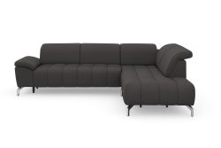 sit&more Ecksofa »Cool«, wahlweise mit Kopfteilverstellung und Vorziehsitz, motorisch,mit silberfarbenen Füssen