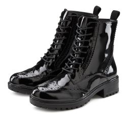 LASCANA Stiefelette, Boots aus Leder zum Schnüren und Reissverschluss