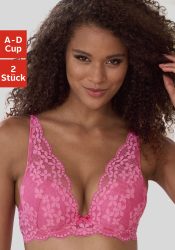 petite fleur Push-up-BH, (Packung, 2 Stück), in High Apex Schnittform, Dessous