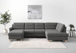 sit&more Wohnlandschaft »Farö«, inklusive Federkern, mit naturfarbenen Füssen, wahlweise mit Bettfunktion und Bettkasten