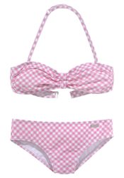 Buffalo Bandeau-Bikini »Karo Kids«, mit unifarbenen Details