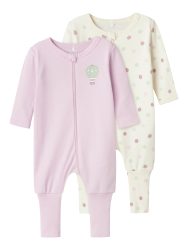 Name It Schlafanzug »NBFNIGHTSUIT 2P ZIP FF JET DOT NOOS«, (Packung, 2 tlg.)