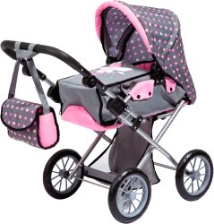 bayer Design Puppenwagen City Star, grau mit Punkten und Fee