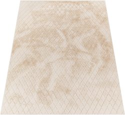 Paco Home Hochflor-Teppich »Arnheim 742«, rechteckig, Uni Farben, Rauten Muster, besonders weich, Hoch-Tief Effekt