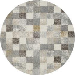 OCI DIE TEPPICHMARKE Teppich »NEW VILLA SQUARES«, rund, 20 mm Höhe, feine Karos, meliert, Wohnzimmer