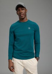 DELMAO Rundhalsshirt mit Markenlabel
