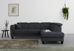 sit&more Ecksofa »Bellucci«, inklusive Kopfteilverstellung und Federkern, wahlweise mit Bettfunktion und Bettkasten