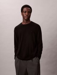 Calvin Klein Strickpullover »LS 100% MERINO CREW 14GG«, Mit Rundhalsausschnitt, regular fit