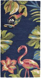 Gino Falcone Teppich »Rosetta 020 Flamingos«, rechteckig, 15 mm Höhe, besonders weich durch Microfaser, In- und Outdoor geeignet, Wohnzimmer