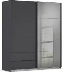 Schwebetürenschrank Elara Grau 181/210/62 cm Grau 