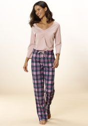 petite fleur Pyjama, mit Karo Muster