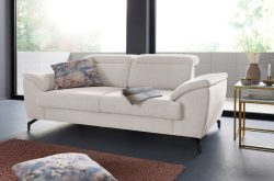 sit&more 2-Sitzer, 12 cm Fusshöhe, inklusive Sitztiefenverstellung, wahlweise Kopfteilverstellung, wahlweise in 2 unterschiedlichen Fussfarben