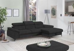COTTA Ecksofa »Komaris I«, inklusive Kopf- bzw. Rückenteilverstellung, wahlweise Bettfunktion und Bettkasten, eleganter schwarzer Fuss