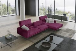 Egoitaliano Ecksofa »Masu«, inkl. 2 Kissenrollen, Rückenelemente manuell verstellbar, mit Metallfüssen