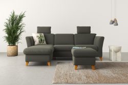 Home affaire Ecksofa »Trelleborg«, Federkern-Polsterung, wahlweise mit Bettfunktion und Bettkasten, Kopfstützen optional