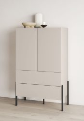 Home affaire Wäscheschrank »Jukon, moderner griffloser Kleiderschrank, Metallfüsse, Made in Europe«, (90x150x50, ideal für kleine Räume oder Nischen), Mehrzweckschrank,2 Schubladen, 2 Türen, FSC-zertifiziert
