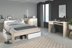 Parisot Jugendzimmer-Set »Most«, (Set, 3 tlg., Bett mit Schubkästen, Schreibtisch und Schubkastenkommode)