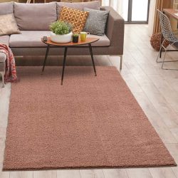 Carpet City Hochflor-Teppich »Plainy«, rechteckig, 30 mm Höhe, Polyester, Langflor Uni Rosé, Wohnzimmer