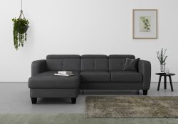 sit&more Ecksofa »Bellucci«, inklusive Kopfteilverstellung und Federkern, wahlweise mit Bettfunktion und Bettkasten