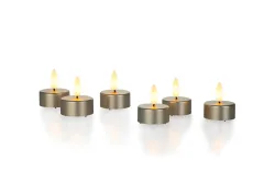 STT - LED Teelichter, 6 Stück, 6 Stück, Grau
