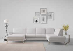 sit&more Wohnlandschaft »Fashion«, wahlweise mit Kopfteilverstellung und Vorziehsitz, motorisch, mit satinierten Nickelfüssen