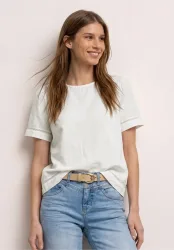 Blusenshirt mit Rundhals und Tape