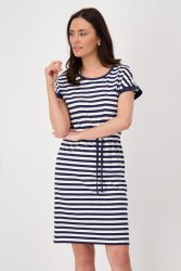 Monari Shirtkleid »Kleid Ringel« Brusttasche   aufgesetzte Tasche mit Streifen