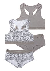 Bench. Set: Bustier, (4 tlg., mit Panty), mit tonigem Zebramuster