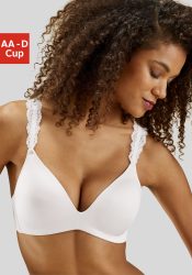 LASCANA Push-up-BH ohne Bügel, mit Spitzenträgern, bequemer BH, T-Shirt-BH, Racerback BH