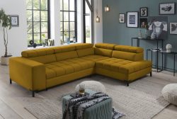 exxpo - sofa fashion Ecksofa, Steppung im Sitzbereich, Wahlweise mit Bettfunktion und Bettkasten, inklusive 5 verstellbaren Kopfstützen