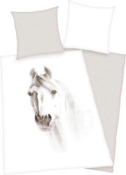 HERDING Bettwäsche Weißes Pferd 135 x 200 cm