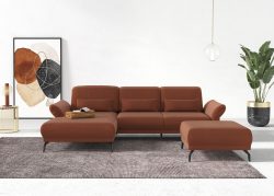 INOSIGN Ecksofa »Coco«, wahlweise mit Sitztiefen, Armteil- und Kopfteilverstellungim Cord, mit Füssen 15 cm hoch