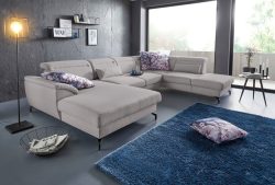 sit&more Wohnlandschaft, 12 cm Fusshöhe, inklusive Sitztiefenverstellung, wahlweise Kopfteilverstellung, wahlweise in 2 unterschiedlichen Fussfarben