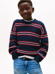 Tommy Hilfiger Strickpullover »HALF CARDIGAN C-NECK SWEATER« Kinder bis 16 Jahre