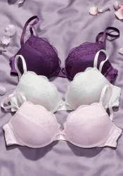 petite fleur Push-up-BH Packung, 3 Stück, mit Bügel & herausnehmbaren Kissen