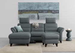 sit&more Ecksofa »Mellum«, inklusive Federkern, wahlweise mit Bettfunktion, Bettkasten und Armteilfunktion