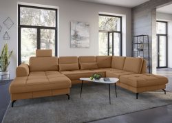 sit&more Wohnlandschaft »Bendigo V«, inklusive Sitztiefenverstellung, Bodenfreiheit 12 cm, wahlweise in 2 unterschiedlichen Fussfarben