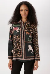 Aniston SELECTED Hemdbluse mit auffälligen, künstlerischen Animal-Print - NEUE KOLLEKTION