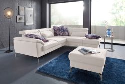 sit&more Ecksofa, 15 cm Fusshöhe, inklusive Sitztiefenverstellung, wahlweise Kopfteilverstellung, wahlweise in 2 unterschiedlichen Fussfarben