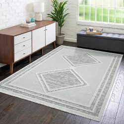 Carpet City Teppich »LINDO 8853«, rechteckig, Kurzflor, Hochtief-Muster/ 3D-Effekt, Fransen, Boho-Stil, Wohnzimmer