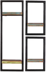 mutoni - Wandregal River bunt 50x25x75 (3-tlg), One Size, Multicolor