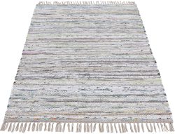carpetfine Teppich »Kelim Chindi«, rechteckig, 6 mm Höhe, Flachgewebe Wendeteppich mit Fransen, Wohnzimmer