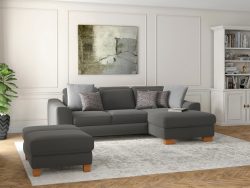 sit&more Ecksofa »Durness«, mit Federkern und hochwertigen Massivholzfüssen, wahlweise mit Kopfteilverstellung, Bettfunktion und Bettkasten oder mit Bettfunktion und Bettkasten