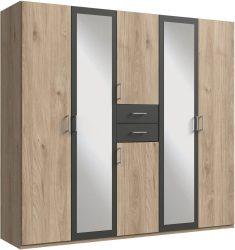 Wimex Kleiderschrank »Diver Drehtürenschrank mit Spiegel, 180, 225 o. 270cm breit«, Bestseller Schlafzimmerschrank wahlweise 3 Innenausstattungen