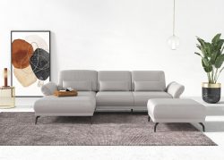 INOSIGN Ecksofa »Coco«, wahlweise mit Sitztiefen, Armteil- und Kopfteilverstellungim Cord, mit Füssen 15 cm hoch