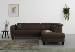 sit&more Ecksofa »Bellucci«, inklusive Kopfteilverstellung und Federkern, wahlweise mit Bettfunktion und Bettkasten