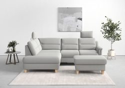 sit&more Ecksofa »Farö«, inklusive Federkern, mit naturfarbenen Füssen, wahlweise mit Bettfunktion und Bettkasten