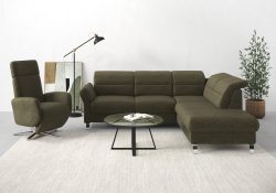 sit&more Ecksofa »Grenoble«, inklusive Federkern, wahlweise mit Bettfunktion, Stauraum, Armteilverstellung und Kopfteilverstellung