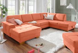 Home affaire Wohnlandschaft »Pucci«, mit Federkern, Sitztiefenverstellung, Kontrastnaht